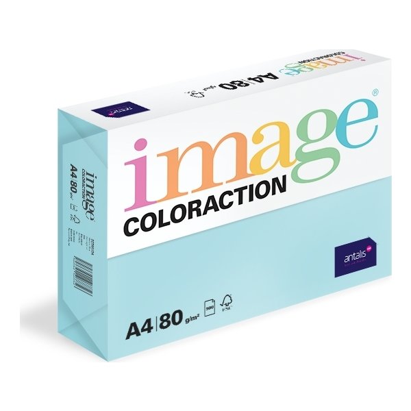 Image Coloraction A4, 80g, 500ark, laguneblå