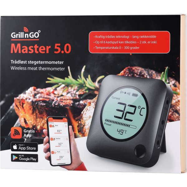 Grill'n'go Master 5.0 trådløst stegetermometer