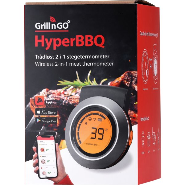 Grill'n'go HyperBBQ Trådløst 2-i-1 stegetermometer