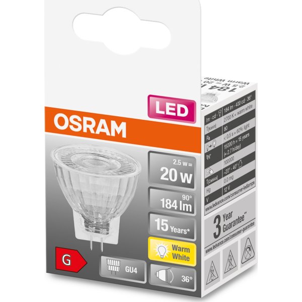 Osram LED Spotpære GU4, 4,2W=35W