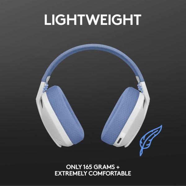 Logitech G435 LIGHTSPEED trådløst headset, hvid