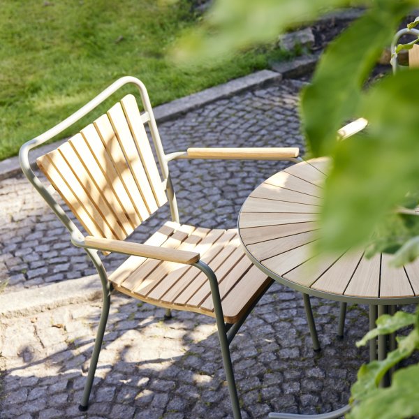 Marguerit cafébord ø70 cm + 2 stole, Olivengrøn