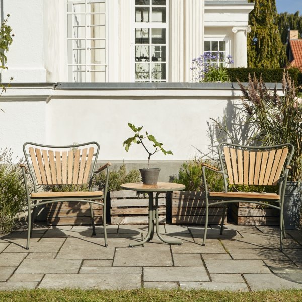 Marguerit loungebord ø50 cm + 2 stole, Olivengrøn