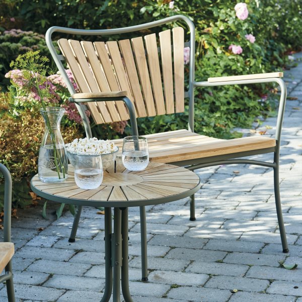 Marguerit loungebord ø50 cm + 2 stole, Olivengrøn