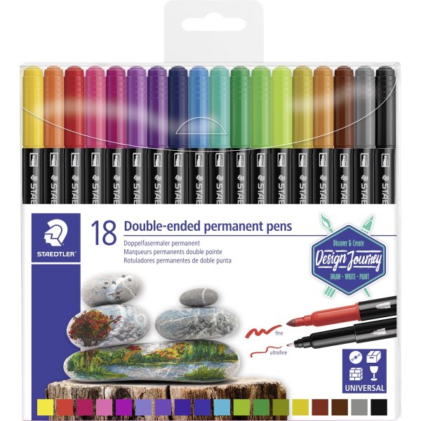 Staedtler DJ Duo Permanent pen | 18 farver