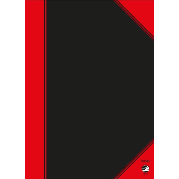 Kinanotes A4, linjeret, sort/rød