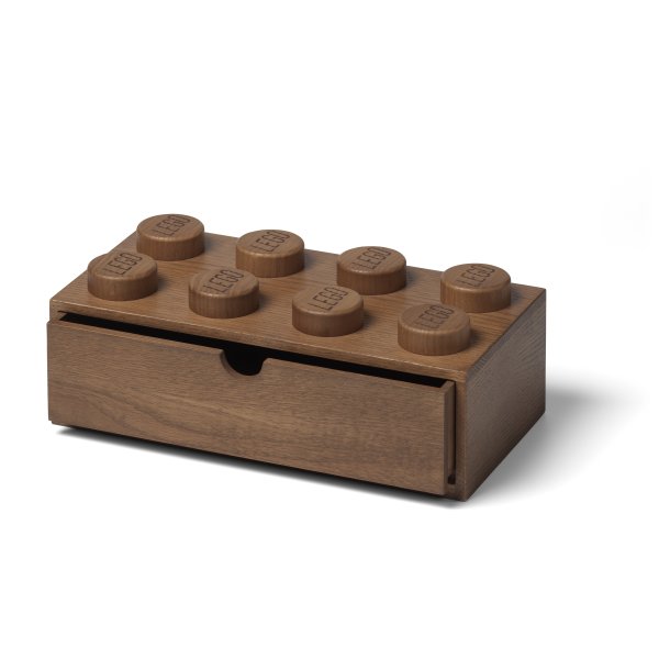 LEGO 2x4 Wooden desk drawer, mørk eg