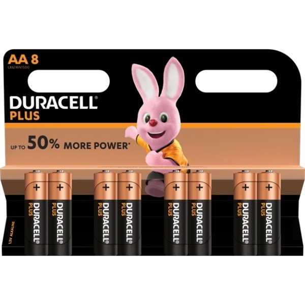 Duracell Plus AA LR6 Batteri, 8 stk