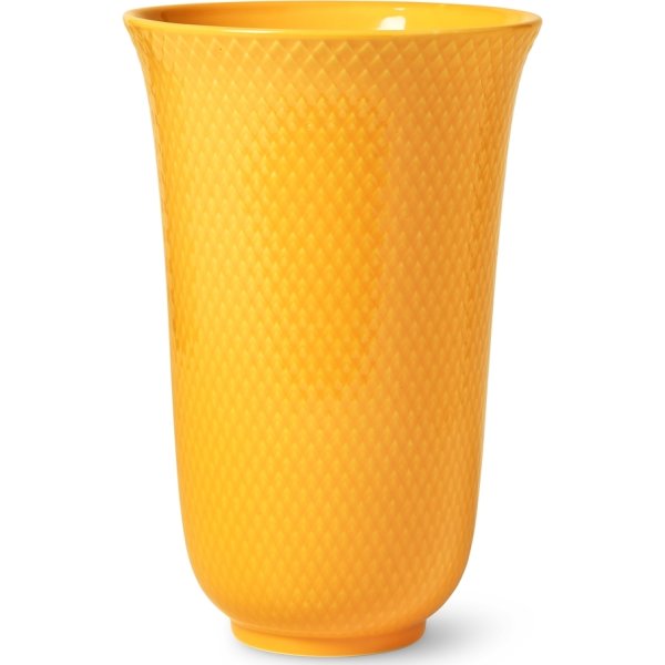 Lyngby Porcelæn Rhombe color vase, gul H20 cm