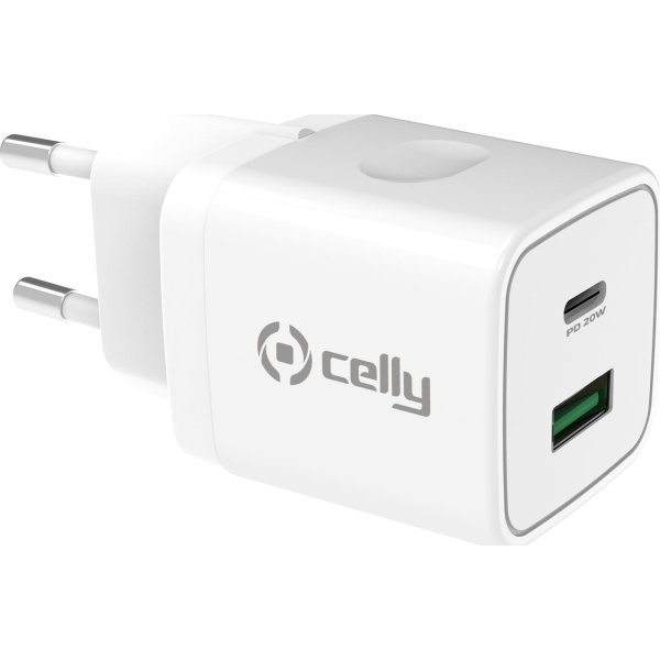 Celly ProPower 20W USB-C og USB-A Adapter