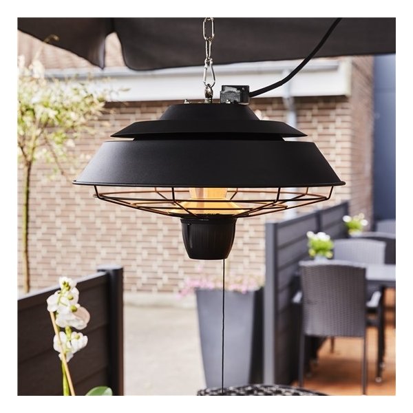 HORTUS terrassevarmer hængemodel 1500W, Ø42cm,sort