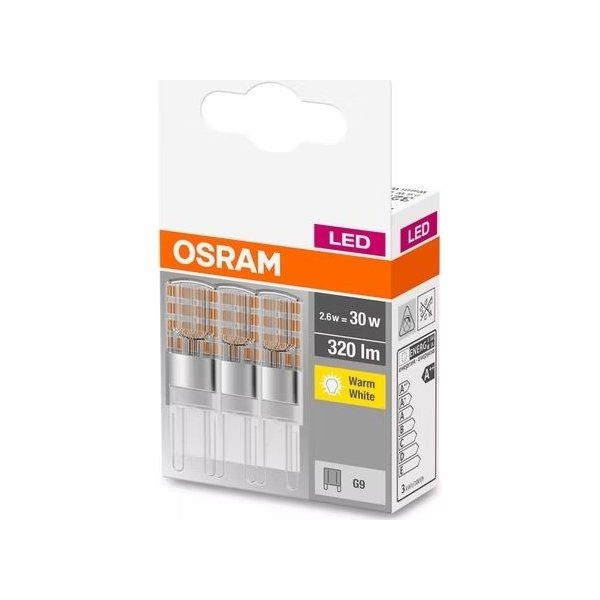 Osram LED specialpære G9, 2,6W=30W 3-pak