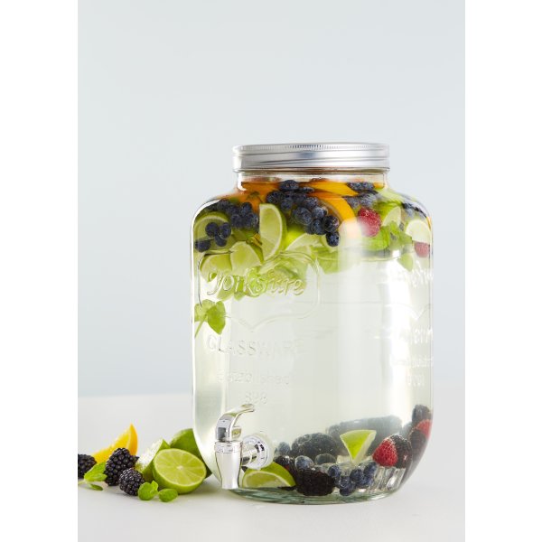 Glasdispenser med tappehane, 8 L