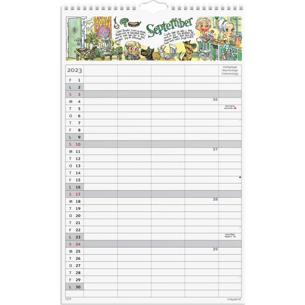 Mayland 2023 Familiekalender m/sticker | 4 kolonn.