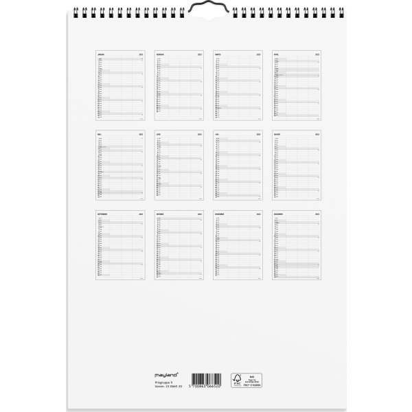 Mayland 2023 Familiekalender | Sort/ hvid | 3 kol.