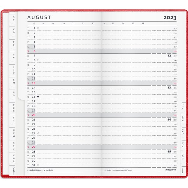 Mayland 2023 Index planner | Vinyl | Rød