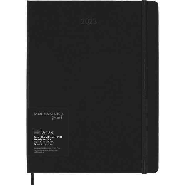Moleskine Smart Pro Planner 2023 Uge XL Sort Lomax