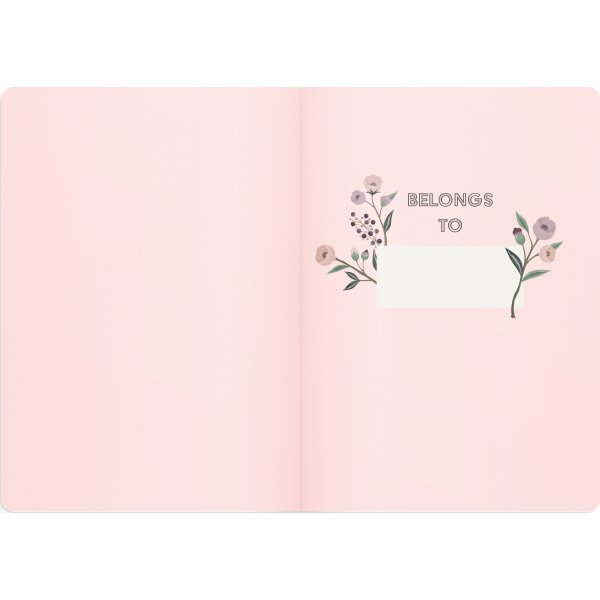 Burde Notesbog deluxe | A5 | Lyserøde blomster