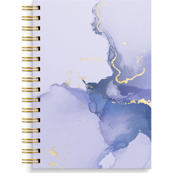 Burde Notesbog, A5, linjeret, marble