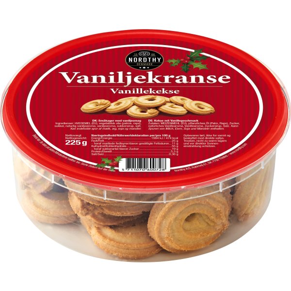 Nordthy Vaniljekranse i dåse, 225 g