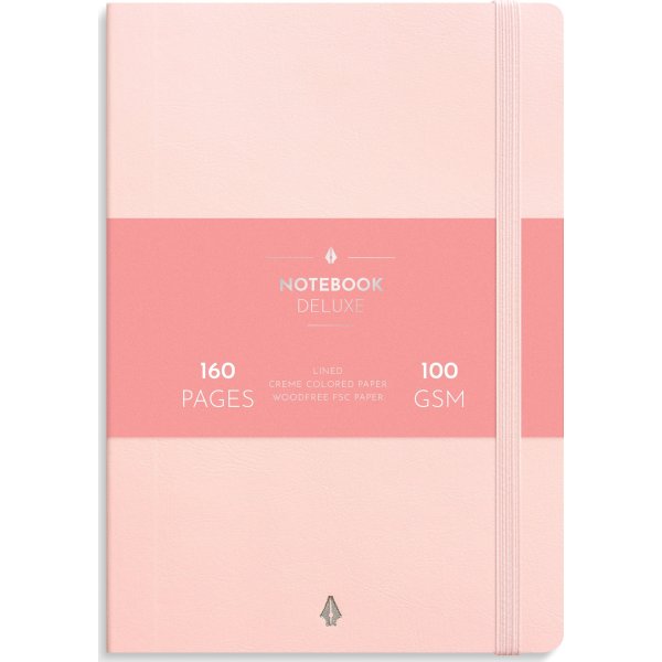 Burde Deluxe Notesbog | A5 | Linjeret | Pink