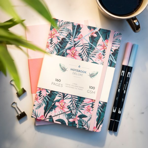 Burde Deluxe Notesbog | A5 | Linjeret | Pink