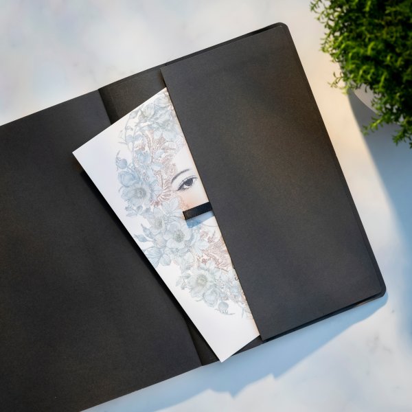 Burde Deluxe Notesbog, A5, linjeret, black