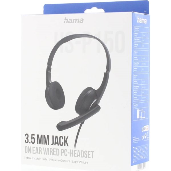 HAMA Headset On-Ear HS-P150 V2, sort