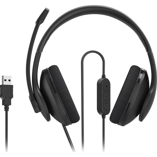 HAMA Headset Over-Ear HS-USB300 V2, sort