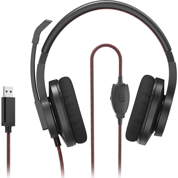 HAMA Headset Over-Ear HS-USB400 V2, sort
