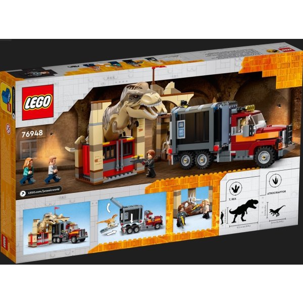 LEGO 76948 T. rex og atrociraptor på dinosaurflugt
