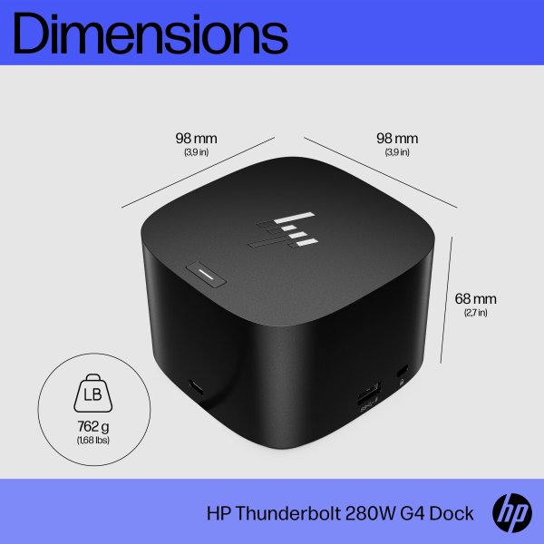 HP Thunderbolt G4 Dock 280W m. splitkabel