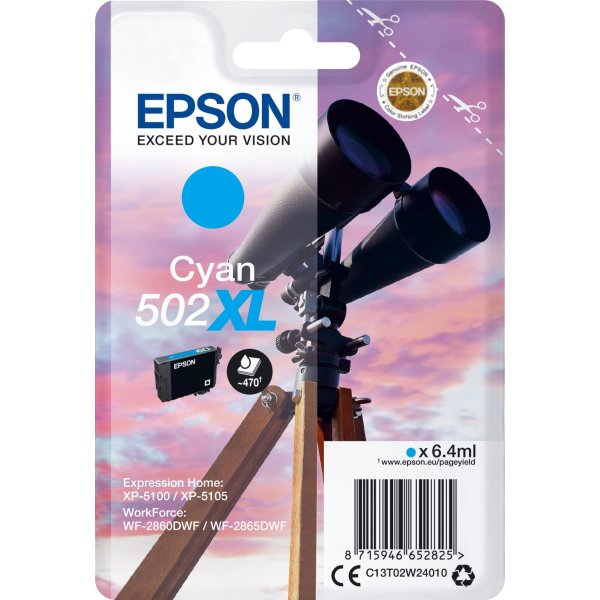 Epson 502XL blækpatroner, cyan