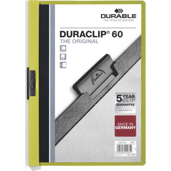Durable Duraclip 60 klämmapp | A4 | Grön