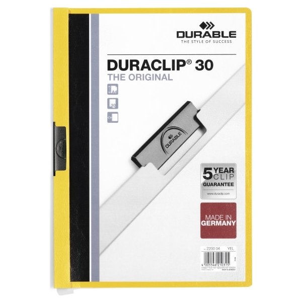 Durable Duraclip 30 klämmapp, gul