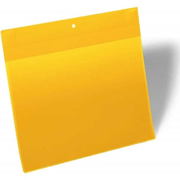 Durable Lagerlommer, supermagnet A4 tværformat gul
