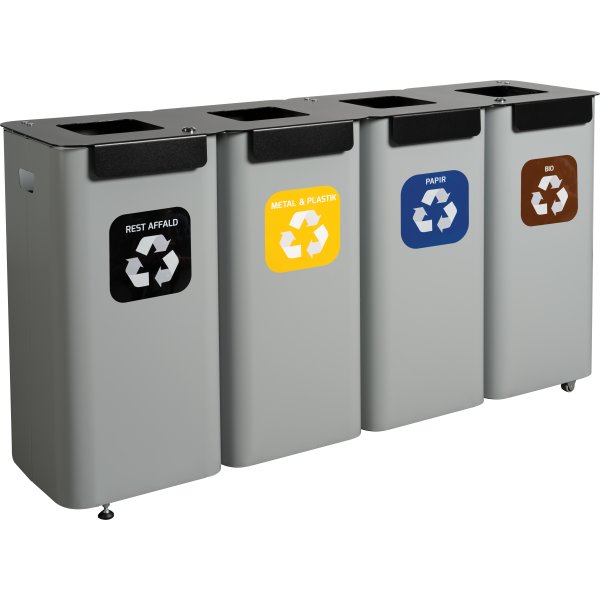 Modulspande til affaldssortering | 4 x 70 L