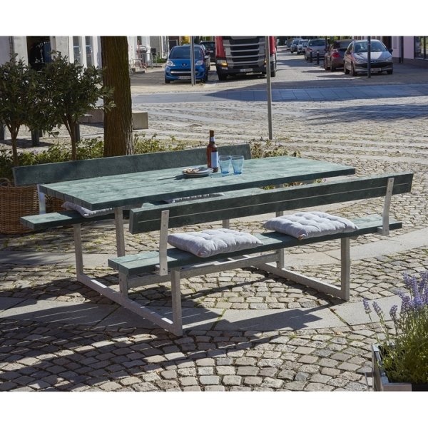 Plus Basic bord-bænkesæt m. ryglæn, ReTex, Grøn