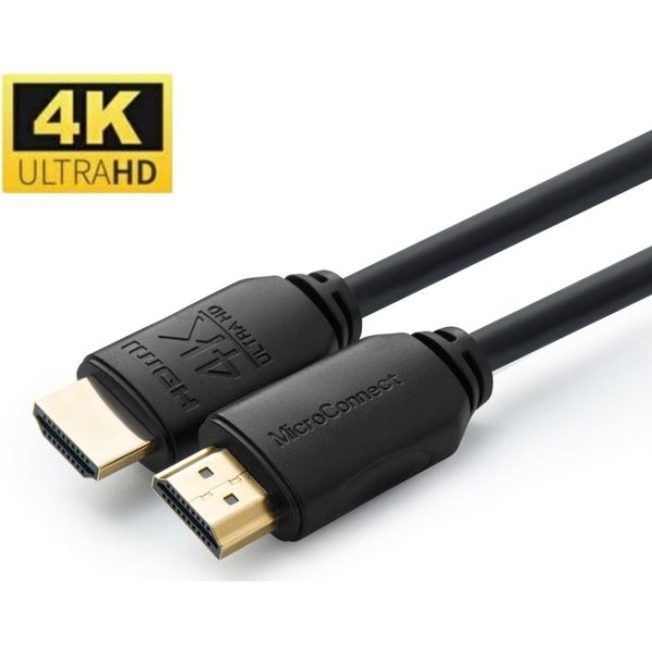 MicroConnect 4K HDMI kabel, 0.5m, sort