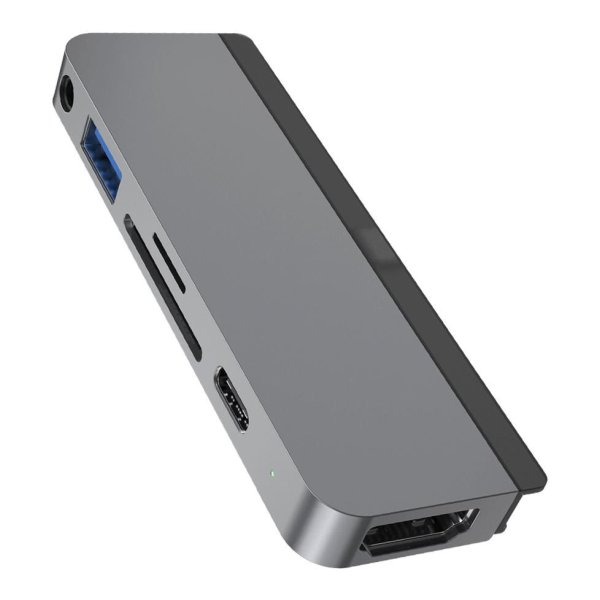 Hyper 6-i-1 USB-C Hub til iPad, grå