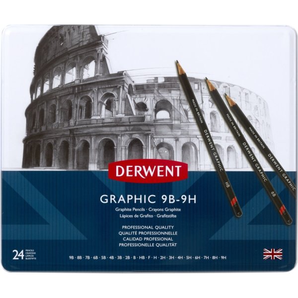 Derwent Graphic Grafitblyanter | 9B-9H | 24 stk.