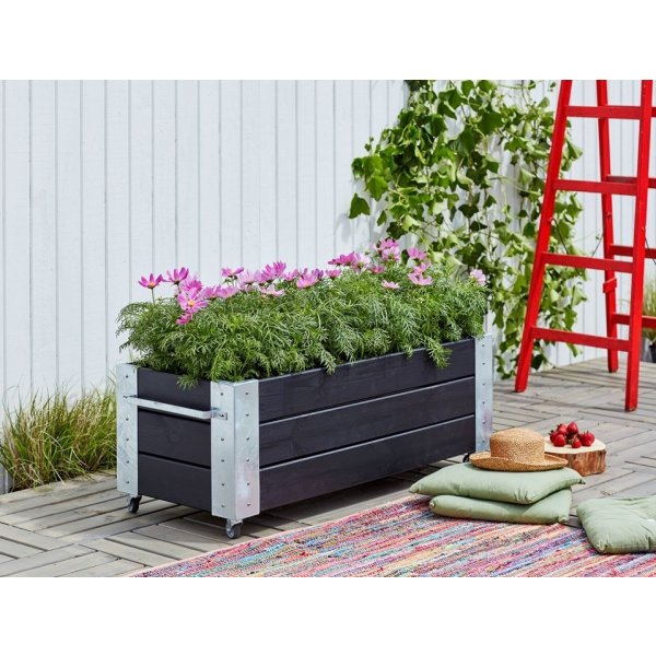 Plus Cubic Blomsterkasse 120x50x45 cm, sort