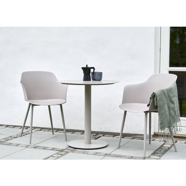 Hector Cafebord Ø70 cm, metal, grå