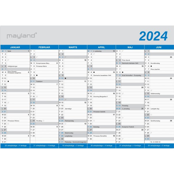 Mayland 2024 Kontorkalender | Klassisk | A5