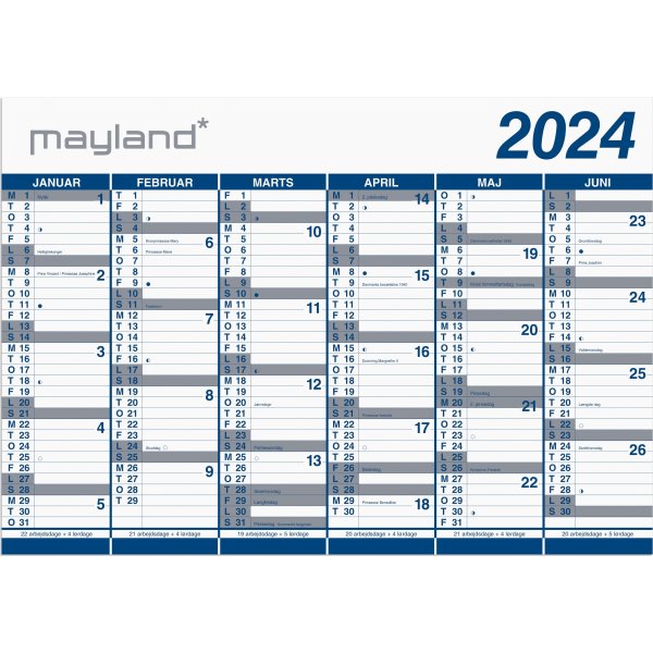 Mayland 2024 Kæmpekalender 2 x 6 mdr. Plast Lomax