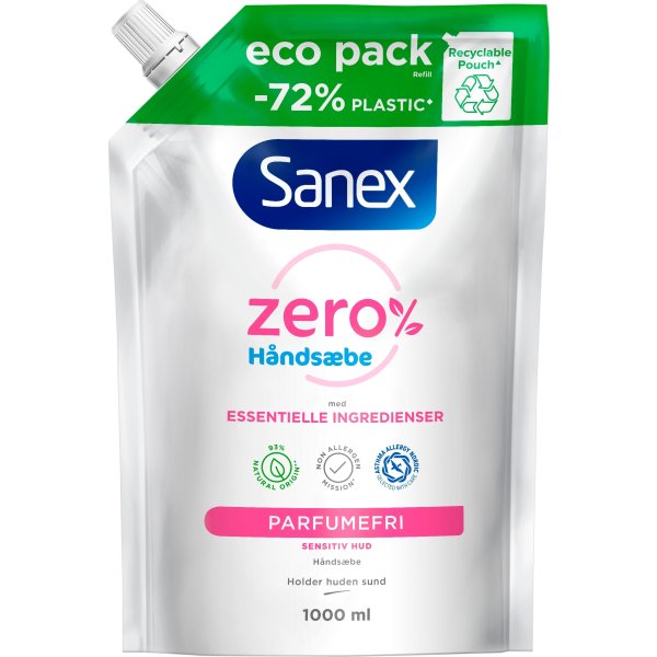 Sanex Håndsæbe refill | Zero % | 1000 ml