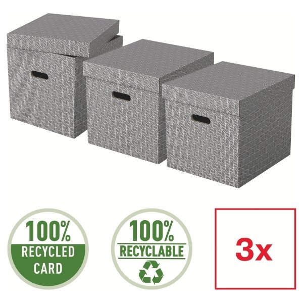 Esselte Home Box | Cube | Grå | 3 st.