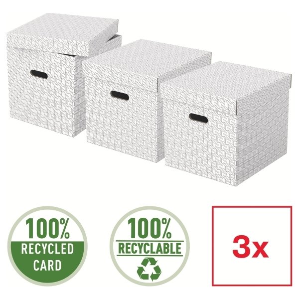 Esselte Home Box | Cube | Vit | 3 st.