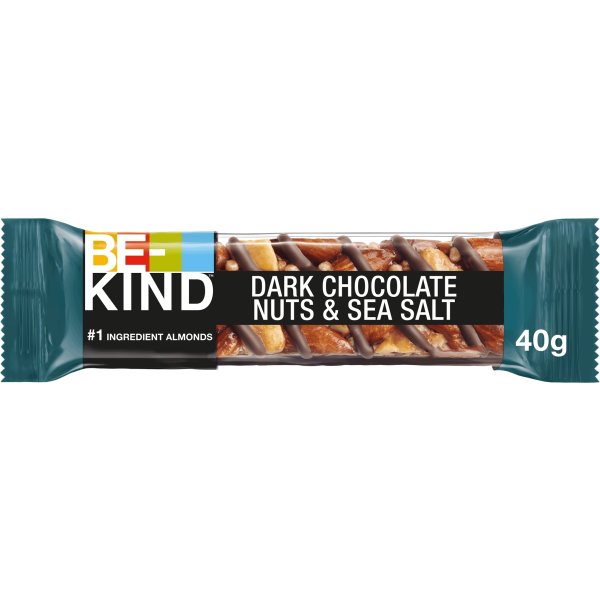 Be-Kind Nøddebar, mørk chokolade og seasalt, 40 g