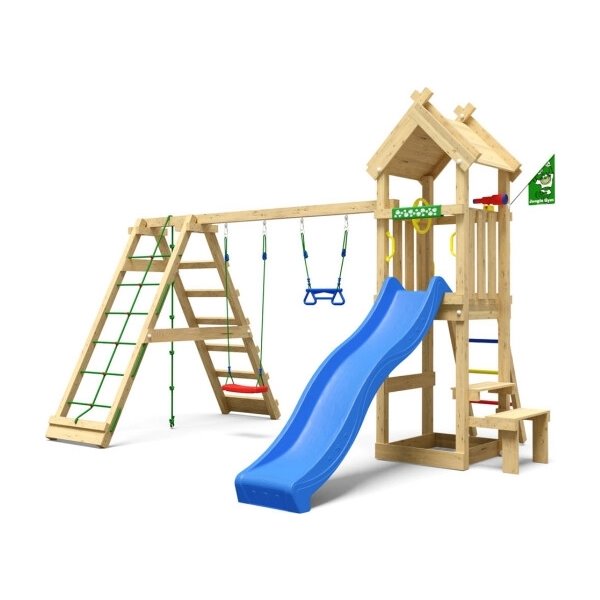 Jungle Gym Totem lektorn, klättring+blå rutsch